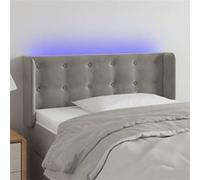 Hoofdbord LED 83x16x78/88 cm fluweel lichtgrijs3123700