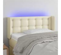 Vidaxl Tête De Lit À Led Crème 83x16x78/88 Cm Similicuir
