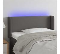 Hoofdbord LED 83x16x78/88 cm kunstleer grijs3123032