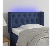 vidaXL Hoofdbord LED 83x16x78/88 cm stof blauw3123552 Bleu G