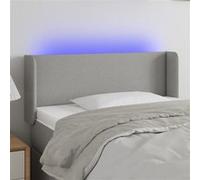 Hoofdbord LED 83x16x78/88 cm stof lichtgrijs3122930