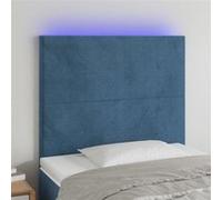 Vidaxl Tête De Lit À Led Bleu Foncé 90x5x118/128 Cm Velours Bleu
