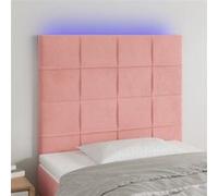vidaXL Tête de lit à LED Rose 90x5x118/128 cm Velours