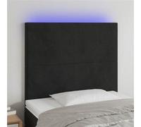 vidaXL Hoofdbord LED 90x5x118/128 cm fluweel zwart3122182 Noir G