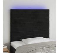 Vidaxl Tête De Lit À Led Noir 90x5x118/128 Cm Velours Noir