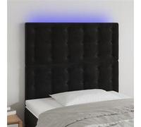 Vidaxl Tête De Lit À Led Noir 90x5x118/128 Cm Velours Noir