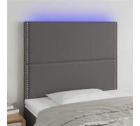 Vidaxl Tête De Lit À Led Gris 90x5x118/128 Cm Similicuir Gris