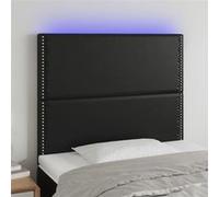 vidaXL Hoofdbord LED 90x5x118/128 cm kunstleer zwart 3122362 Noir G