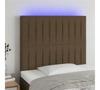 Tête de Lit à LED Marron Foncé 90x5x78/88 cm Tissu Meuble de Chambre vidaXL