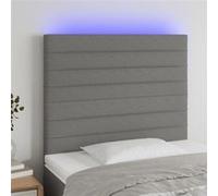 Vidaxl Tête De Lit À Led Gris Foncé 90x5x118/128 Cm Tissu Gris