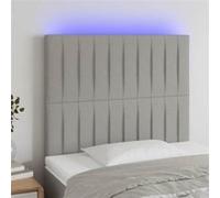 Vidaxl Tête De Lit À Led Gris Clair 90x5x118/128 Cm Tissu Gris