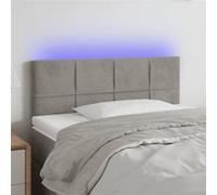 vidaXL LED Tête de lit gris clair 90x5x78/88 cm velours