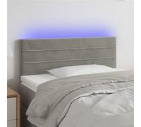 vidaXL Tête de lit à LED Gris clair 90x5x78/88 cm Velours