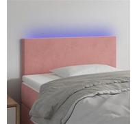 Tête de Lit à LED Meuble de Chambre à Coucher Accessoire de Lit Simple Tête de Cadre de Lit Intérieur Rose 90x5x78/88 cm Velours