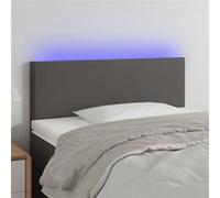 Hoofdbord LED 90x5x78/88 cm kunstleer grijs3121414