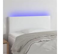 Vidaxl Tête De Lit À Led Blanc 90x5x78/88 Cm Similicuir Blanc