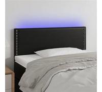 vidaXL Hoofdbord LED 90x5x78/88 cm kunstleer zwart3121550 Noir G