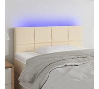 vidaXL Hoofdbord LED 90x5x78/88 cm stof crÃmekleurig3121599 Blanc G
