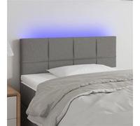 vidaXL Tête de lit LED – Meuble de chambre en tissu Gris foncé 90x5x78/88 cm
