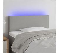 Hoofdbord LED 90x5x78/88 cm stof lichtgrijs3121314