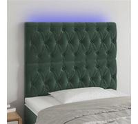 Hoofdbord LED 90x7x118/128 cm fluweel donkergroen3122799