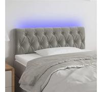 Hoofdbord LED 90x7x78/88 cm fluweel lichtgrijs3121984