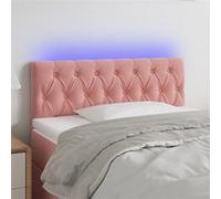 vidaXL Tête de lit à LED pour lit simple Velours Rose 90x7x78/88 cm