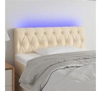 vidaXL Tête de Lit à LED Meuble de Chambre à Coucher Accessoire de Lit Simple Tête de Cadre de Lit Intérieur Crème 3121935