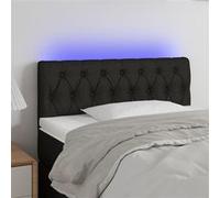 vidaXL Tête de Lit à LED Meuble de Chambre à Coucher Accessoire de Lit Simple Tête de Cadre de Lit Intérieur Noir 90x7x78/88