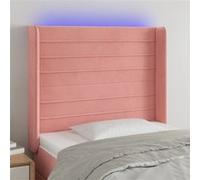 Vidaxl Tête De Lit À Led Rose 93x16x118/128 Cm Velours Rose