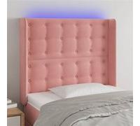 Vidaxl Tête De Lit À Led Rose 93x16x118/128 Cm Velours Rose