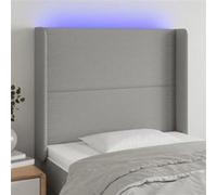 3123890 vidaXL Tête de lit à LED Gris clair 93x16x118-128 cm Tissu
