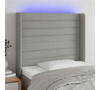 Vidaxl Tête De Lit À Led Gris Clair 93x16x118/128 Cm Tissu Gris