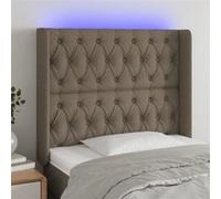 3124370 vidaXL Tête de lit à LED Taupe 93x16x118-128 cm Tissu
