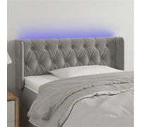 vidaXL Hoofdbord LED 93x16x78/88 cm fluweel lichtgrijs3123608 Gris clair G