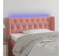 Vidaxl Tête De Lit À Led Rose 93x16x78/88 Cm Velours Rose