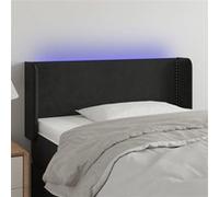 Vidaxl Tête De Lit À Led Noir 93x16x78/88 Cm Velours Noir