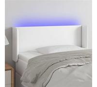Vidaxl Tête De Lit À Led Blanc 93x16x78/88 Cm Similicuir Blanc