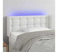 Vidaxl Tête De Lit À Led Blanc 93x16x78/88 Cm Similicuir Blanc