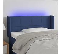 Vidaxl Tête De Lit À Led Bleu 93x16x78/88 Cm Tissu Bleu
