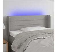Tête de Lit à LED Marron Foncé 103x16x78/88 cm Tissu Meuble de Chambre vidaXL