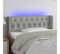 Vidaxl Tête De Lit À Led Gris Clair 93x16x78/88 Cm Tissu Gris