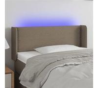 Tête de Lit à LED Meuble de Chambre à Coucher Accessoire de Lit Simple Tête de Cadre de Lit Intérieur Taupe 93x16x78/88 cm Tissu 3123082