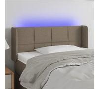 Tête de Lit à LED Meuble de Chambre à Coucher Accessoire de Lit Simple Tête de Cadre de Lit Intérieur Taupe 93x16x78/88 cm Tissu 3123222
