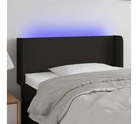 Vidaxl Tête De Lit À Led Noir 93x16x78/88 Cm Tissu Noir