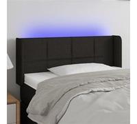 Vidaxl Tête De Lit À Led Noir 93x16x78/88 Cm Tissu Noir