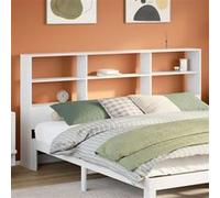 Vidaxl Tête De Lit Avec Rangement Blanc 200 Cm Bois Massif De Pin Blanc