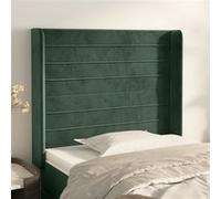 vidaXL Hoofdbord met randen 103x16x118/128 cm fluweel donkergroen3119765 Vert G