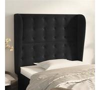 Vidaxl Tête De Lit Avec Oreilles Noir 103x23x118/128 Cm Velours Noir