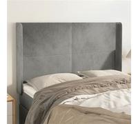 vidaXL Hoofdbord met randen 147x16x118/128 cm fluweel lichtgrijs3119348 Gris clair G